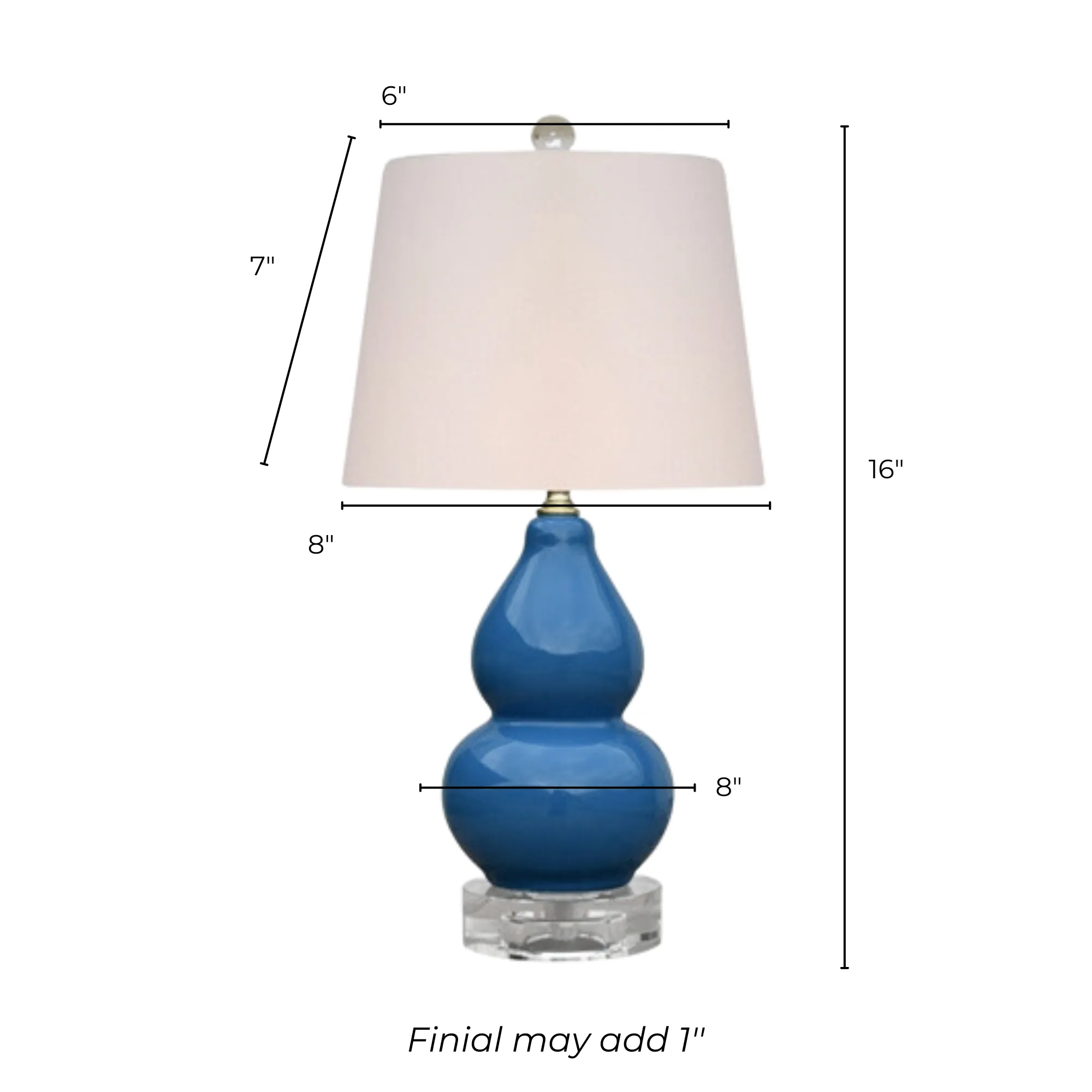 Klein Blue Gourd Porcelain Table Lamp