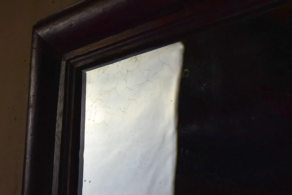 Late 19th Century French mirror with dark timber frame 22¾" x 28¼"