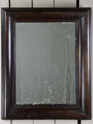 Late 19th Century French mirror with dark timber frame 22¾" x 28¼"