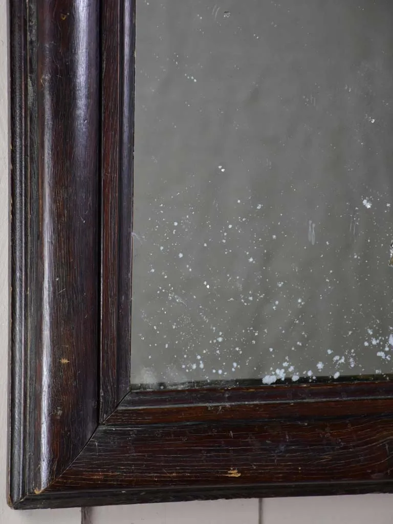 Late 19th Century French mirror with dark timber frame 22¾" x 28¼"