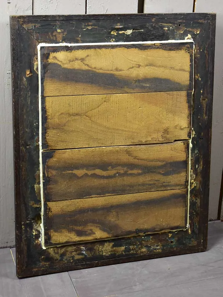 Late 19th Century French mirror with dark timber frame 22¾" x 28¼"