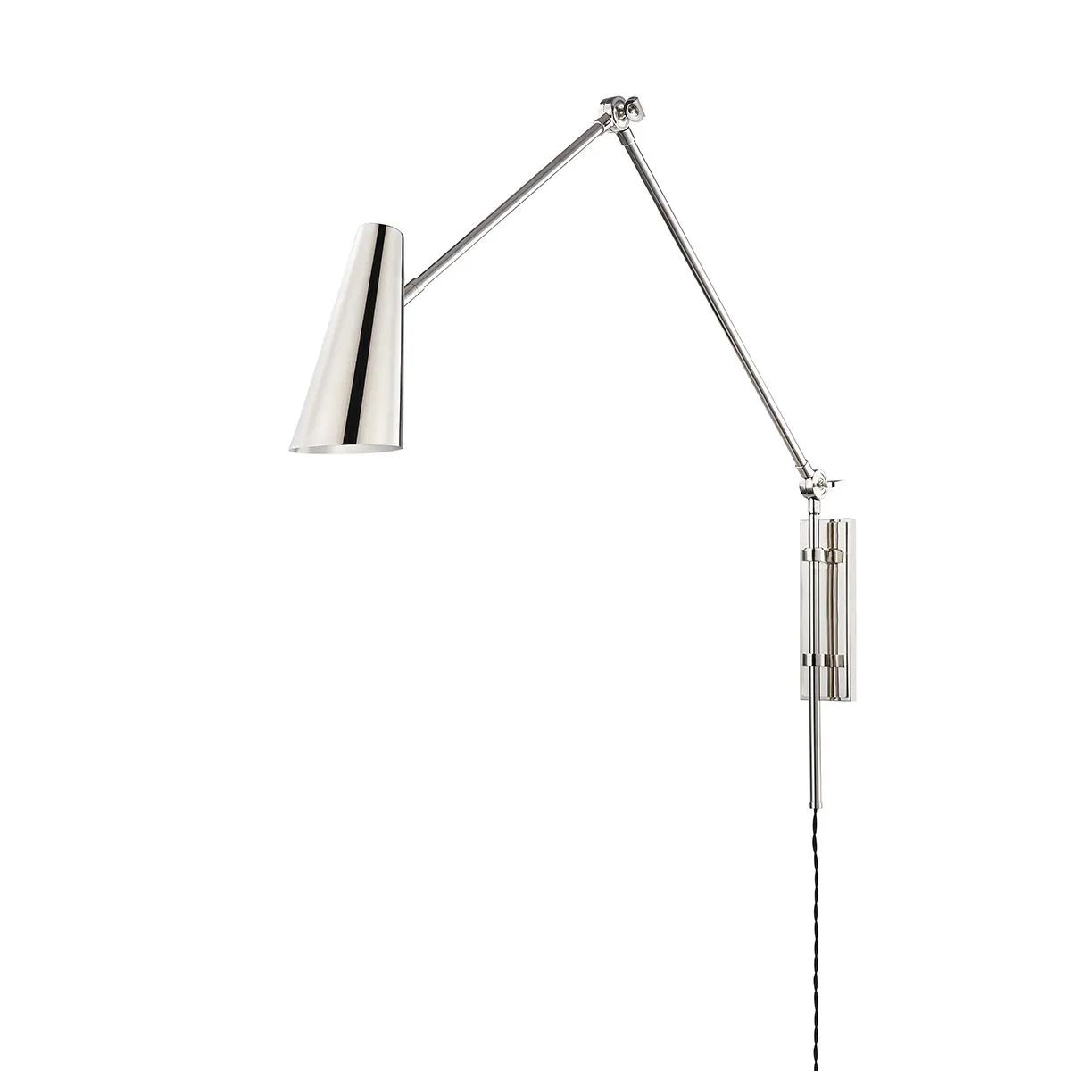 Lorne 26 in. Plug In Swing Arm Wall Sconce Polished Nickel finish