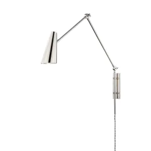 Lorne 26 in. Plug In Swing Arm Wall Sconce Polished Nickel finish