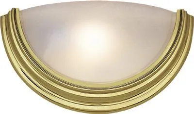 Lunar Wall Sconce With Alabaster Glass Polished Brass 14-3/4 X 7-1/2 Inch  Uses (1) 26-Watt G24Q-3 Base Lamp