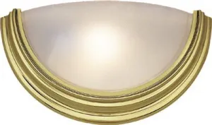 Lunar Wall Sconce With Alabaster Glass Polished Brass 14-3/4 X 7-1/2 Inch  Uses (1) 26-Watt G24Q-3 Base Lamp