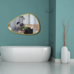MAISSON Metal Frame Egg Wall Mirror Royal Mirror Home Decorative Mirror Modern Mirror Living Room Mirror Wall Mirror Bathroom Mirror Size 18x24 inches Color Golden MF 73