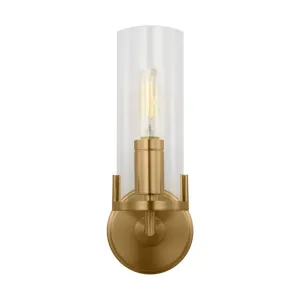 Mezzo 14 in. Armed Sconce Brushed Brass Finish