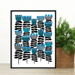 Mid Century Modern Art Tulips Print