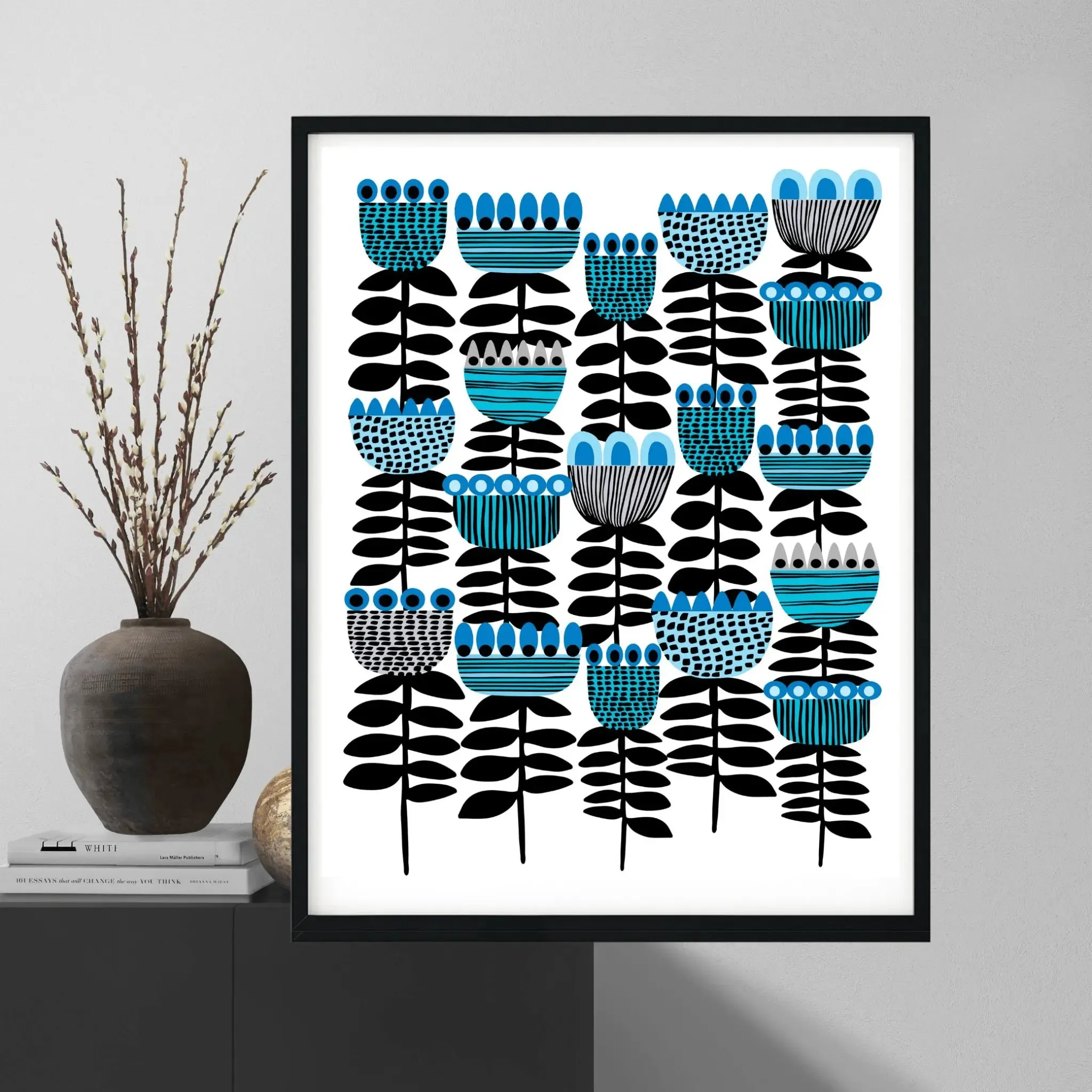 Mid Century Modern Art Tulips Print