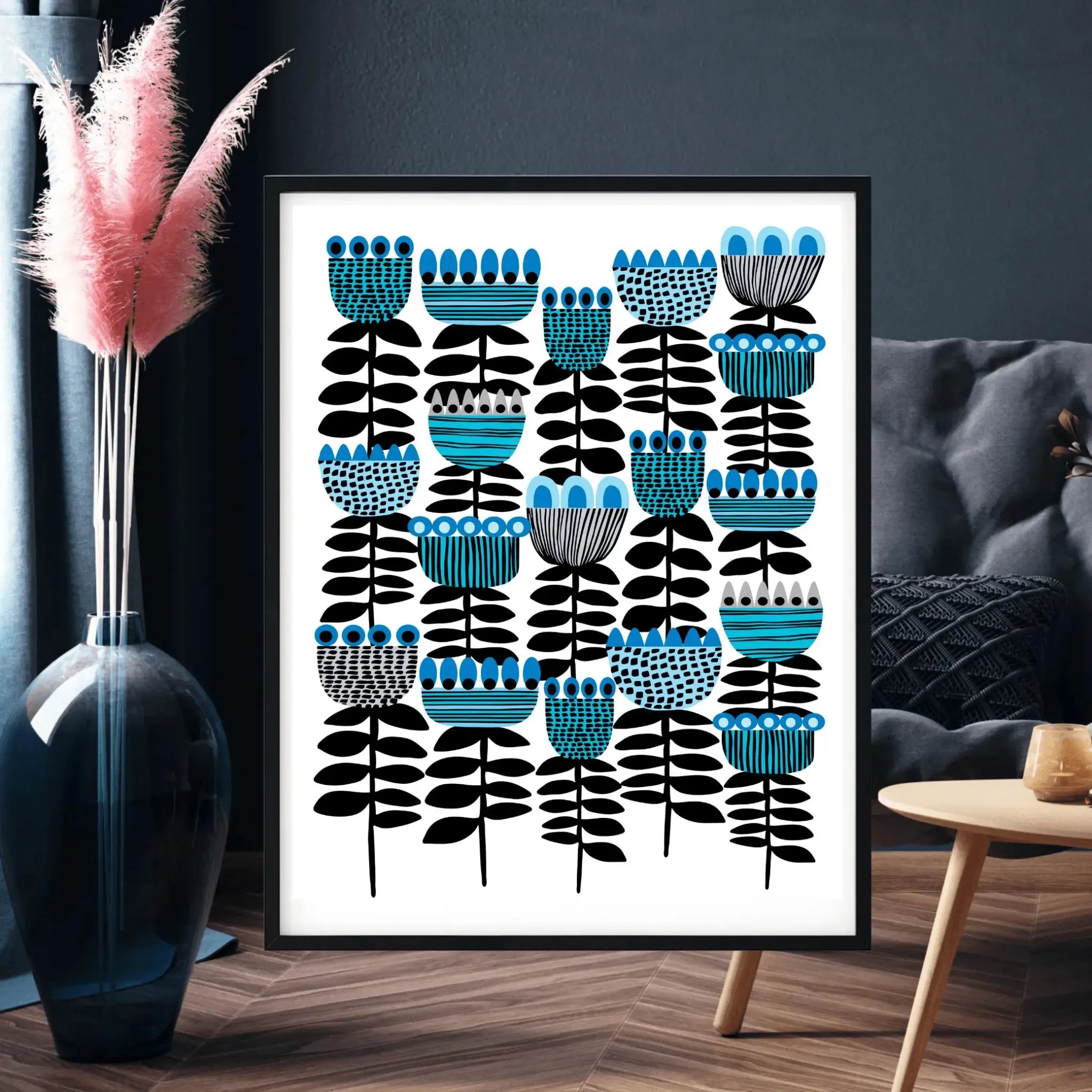 Mid Century Modern Art Tulips Print