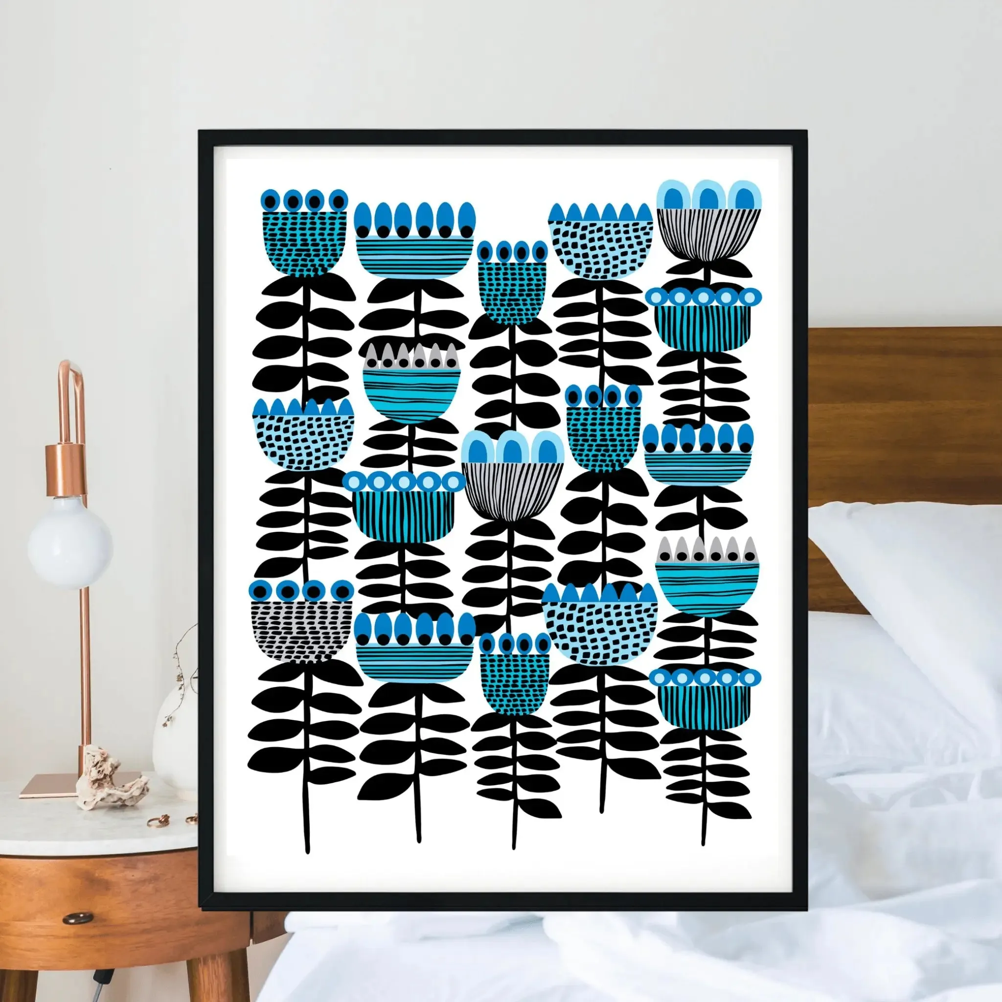 Mid Century Modern Art Tulips Print