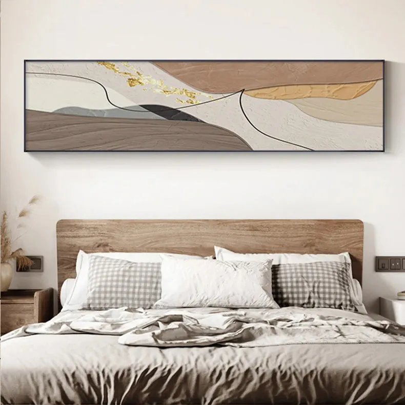 Modern Abstract Wide Format Wall Art Neutral Colors Flowing Lines Fine Art Canvas Prints Pictures For Above The Sofa Art For Above The Bed