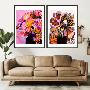 Modern Botanical Paintings Wall Art Print Set