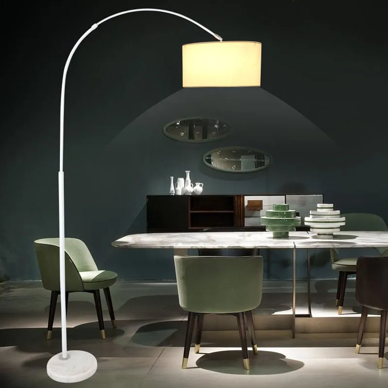 Modern LED Floor Lamp with Marble Base for Study and Bedrooms