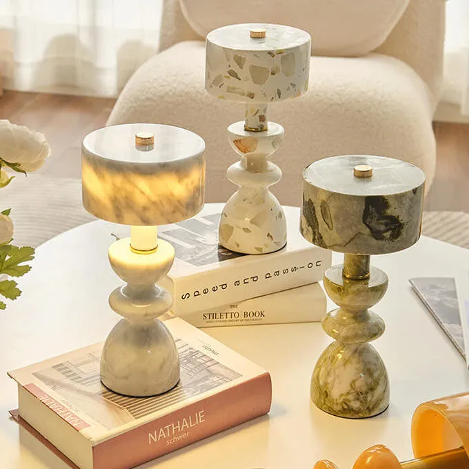 Modern Minimalist Iron Marble USB LED Table Lamp
