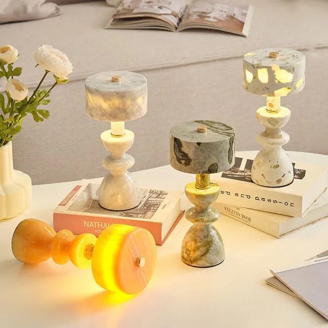 Modern Minimalist Iron Marble USB LED Table Lamp