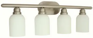 Monument Vanity Fixture Brushed Nickel 31 X 5-7/8 X 11 Inch  Uses (4) 60-Watt Incandescent Medium Base Lamps
