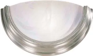 Monument Wall Sconce Alabaster Glass Brushed Nickel 14-3/4 X 7-1/2 Inch  Uses (1) 100-Watt Incandescent Medium Base Lamp