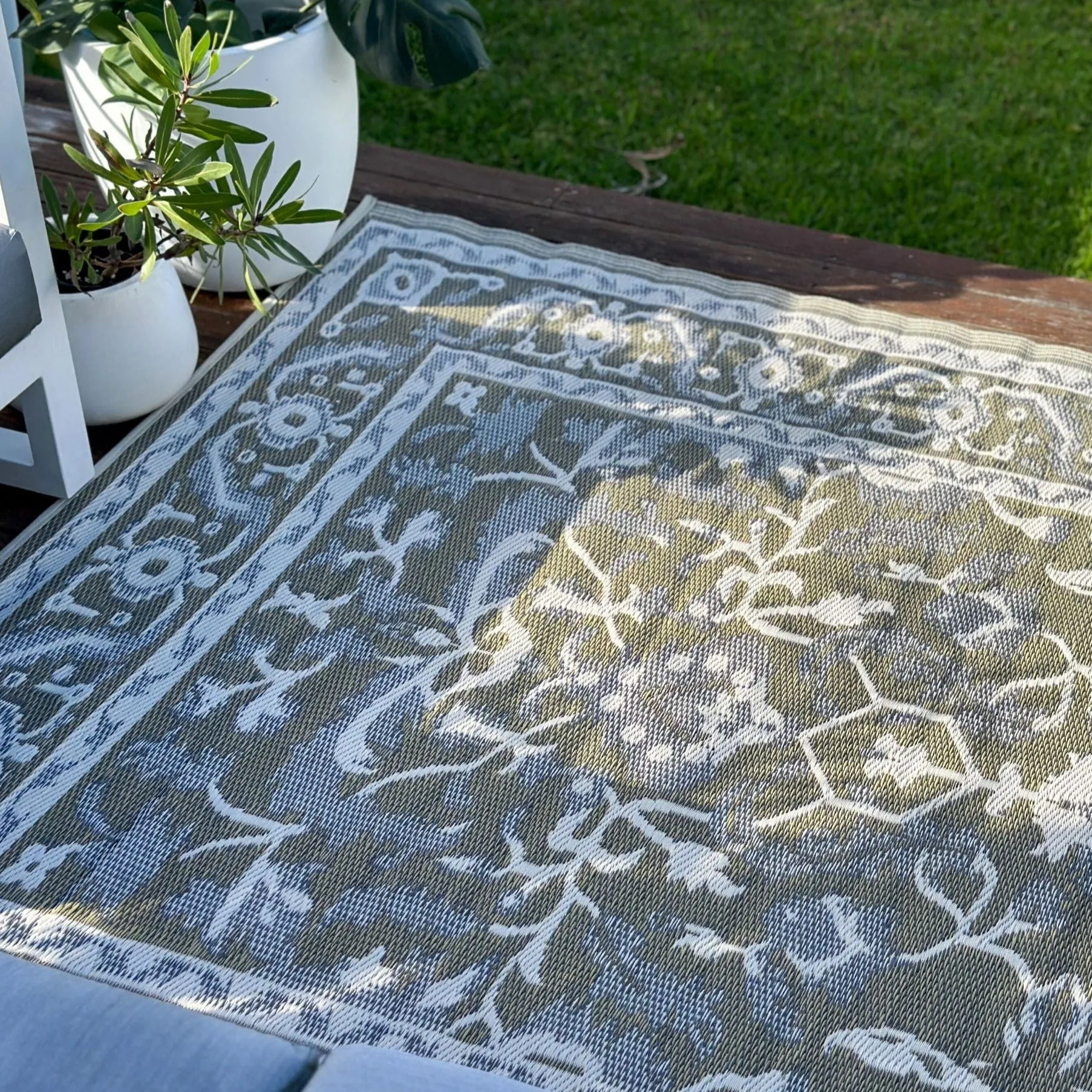 Nain Beige Recycled Plastic Reversible Large Outdoor Rug