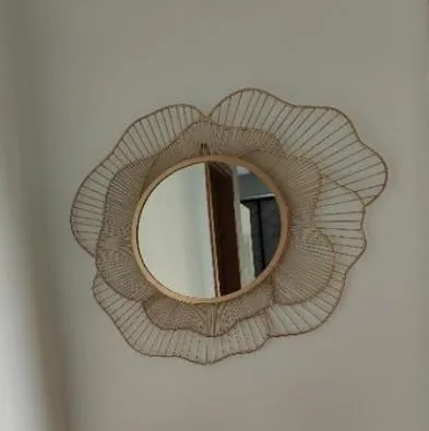 NS Fasion Decorative Mirror Wall Mounted Hanging Mirror Sculpture Metal Design Modern Art Mirror Home Decor
