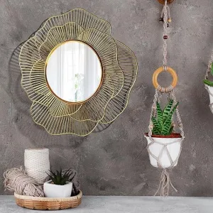 NS Fasion Decorative Mirror Wall Mounted Hanging Mirror Sculpture Metal Design Modern Art Mirror Home Decor