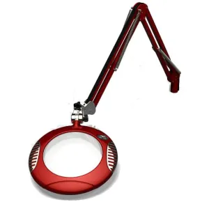 OC White 62400-4-BR Green-Lite&reg; LED Magnifier with 7.5" Round, 4 Diopter Lens & Edge Clamp, Blaze Red