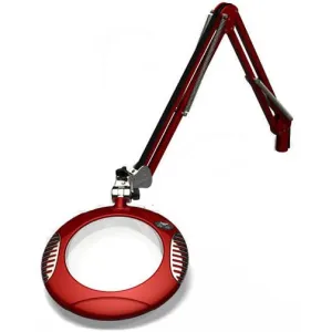 OC White 62400-5-BR Green-Lite&reg; LED Magnifier with 7.5" Round, 5 Diopter Lens & Edge Clamp, Blaze Red