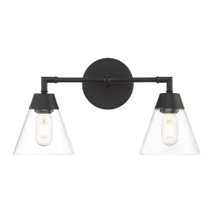 Owen 2-Light Vanity Wall Light, Matte Black