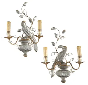 Pair of Maison Bagues Parrot Wall Sconces