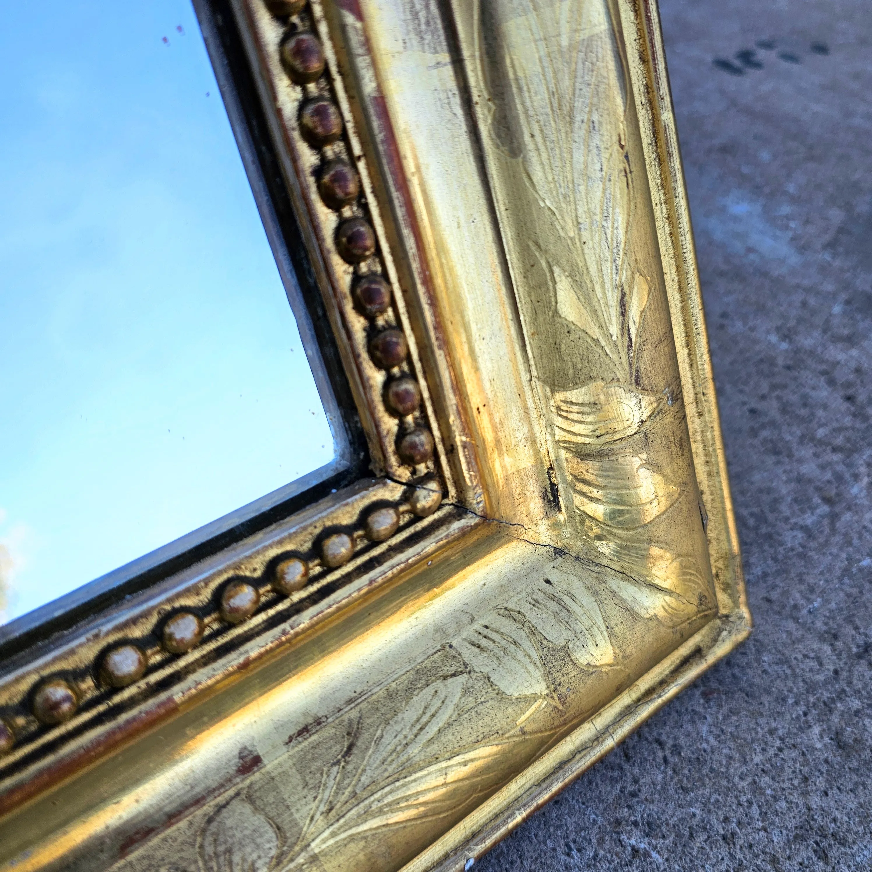 Pair of Rectangular Louis Phillipe Giltwood Mirrors