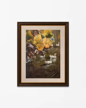 "Duck On The Pond" Handmade Oil Painting 24"x 36"