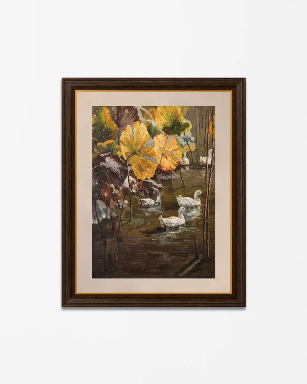 "Duck On The Pond" Handmade Oil Painting 24"x 36"