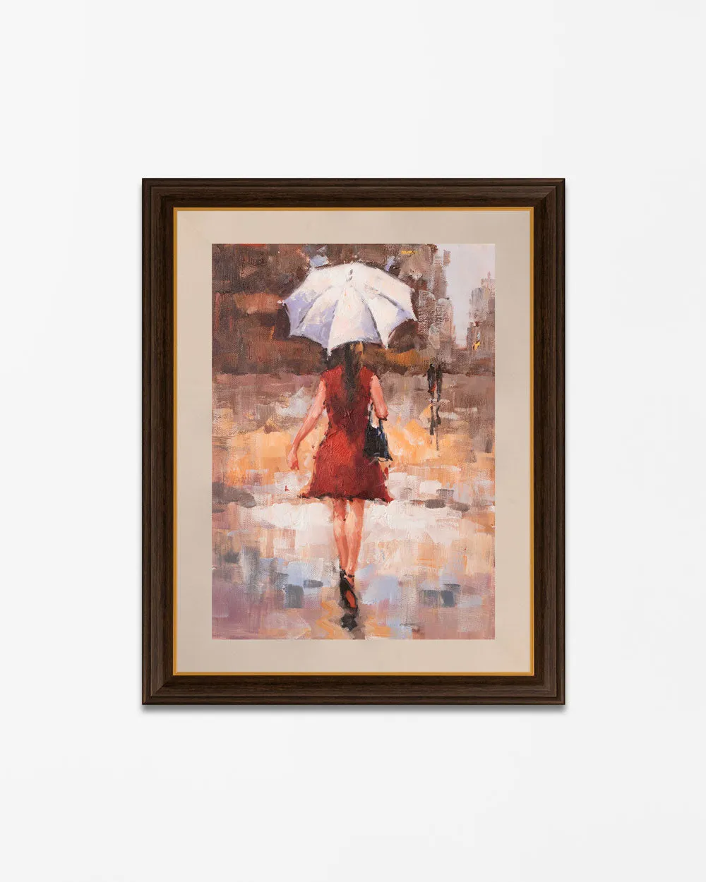 "Morden Art Umbrella Walk" Handmade Oil Painting 24"x 36"