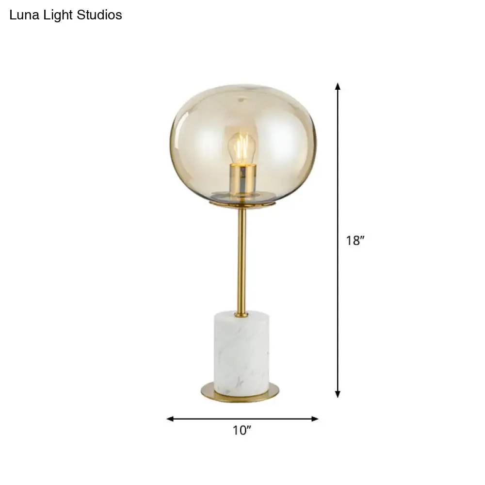 Raffaella - Oval Glass Night Light with Brass and White Table Lighting