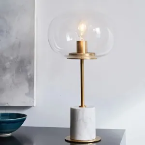 Raffaella - Oval Glass Night Light with Brass and White Table Lighting