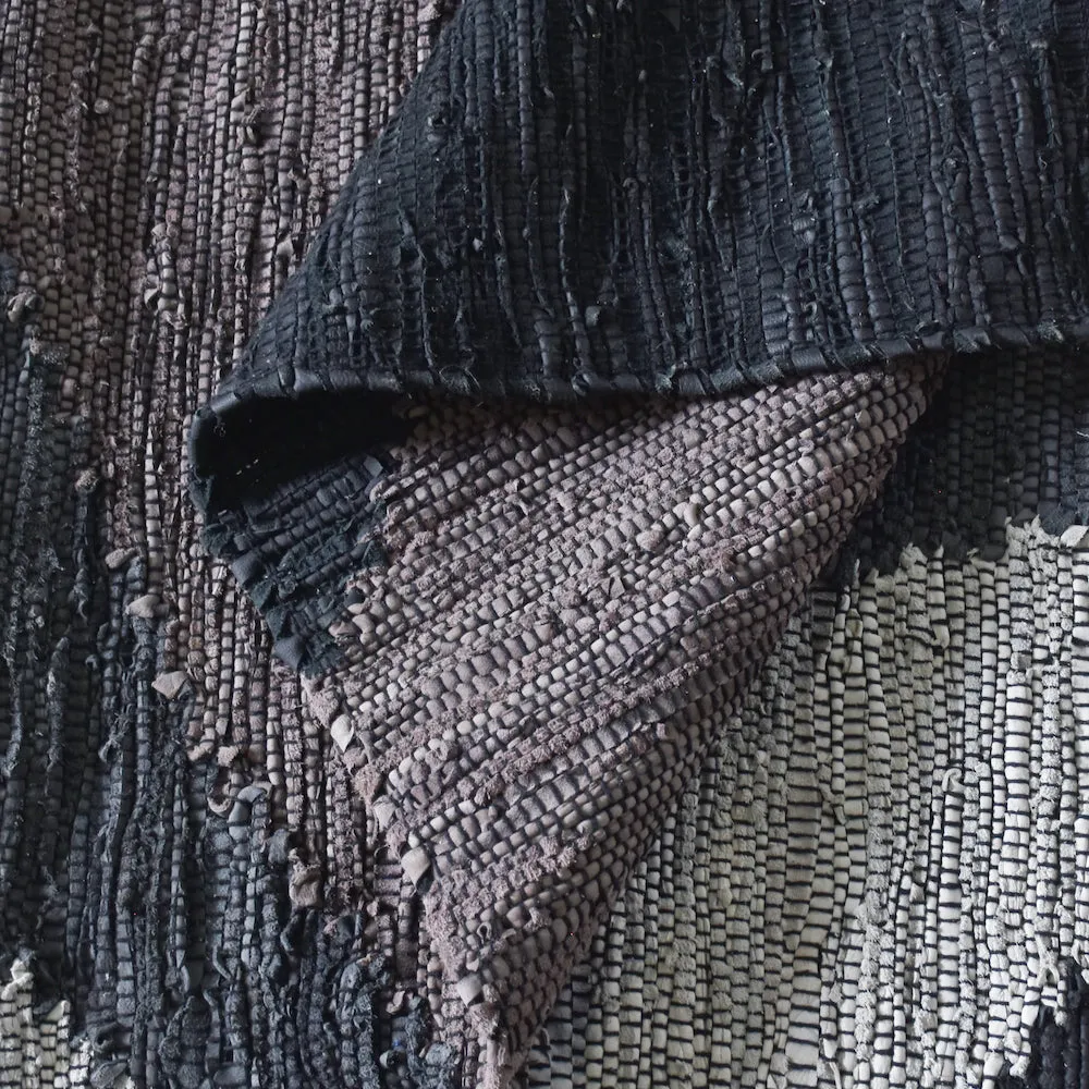 Raphael Black and Grey Woven Leather Rug