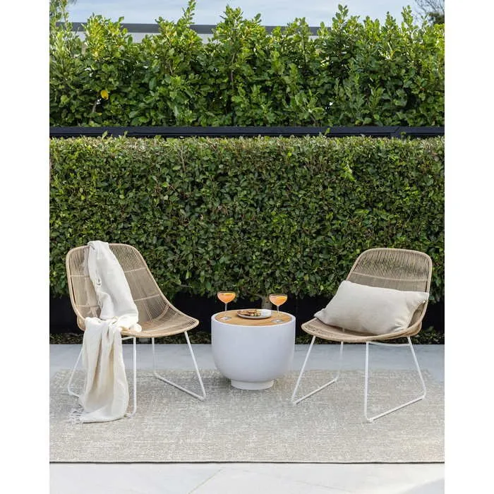 Rattan Outdoor Rug - Whitewash