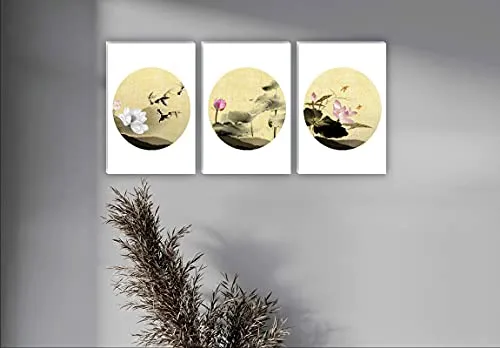 SAF paintings Set Of 3 Flower MDF Self Installation Digital Reprint Painting SA-SANFSX30098