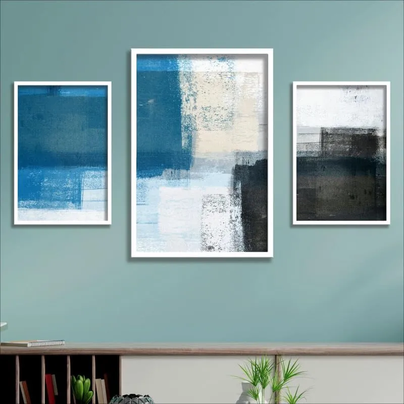SAF paintings Set of 3 Modern Art Premium White Frame painting for Wall Decoration,Home and Office OL-COMBO-313-M1-K2