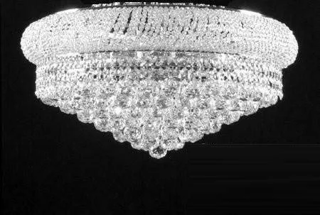 Set of 3-1 Flush Empire Crystal Chandelier Chandeliers Lighting 12X24 and 2 Empire Empress Crystal (Tm) Wall Sconce Lighting W 12" H 6" - CS/FLUSH/542/15   C121-1800W12C