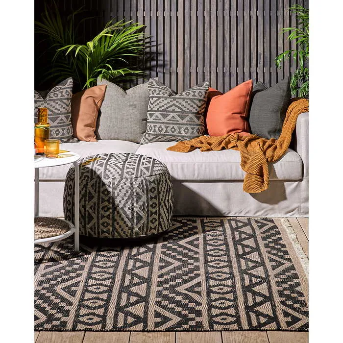 Sifiso Outdoor Rug - Black/Taupe