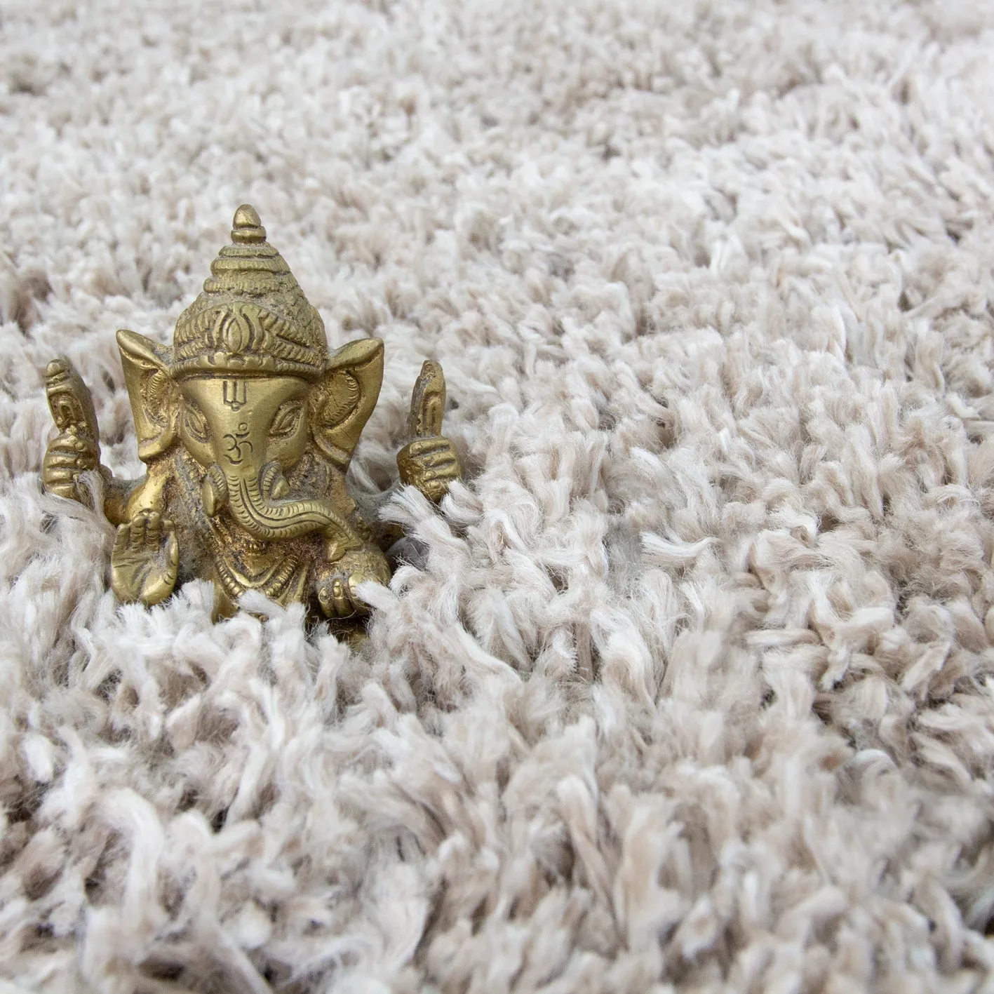 Super Soft Luxury Beige Shaggy Runner Rug