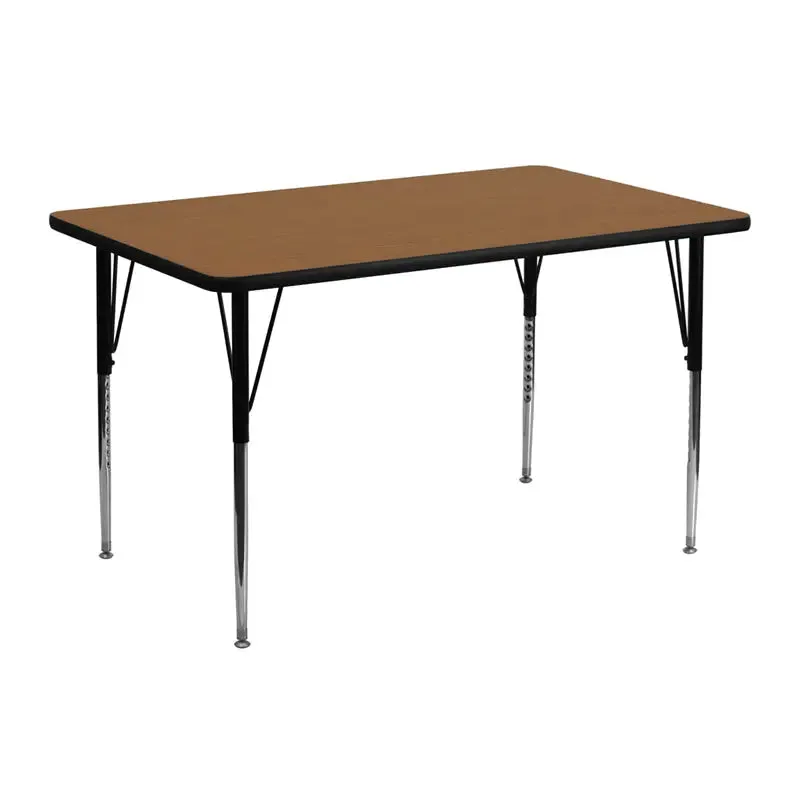 Sydney 24''W x 48''L Rectangular Thermal Laminate Activity Table - Standard Height Adjustable Legs