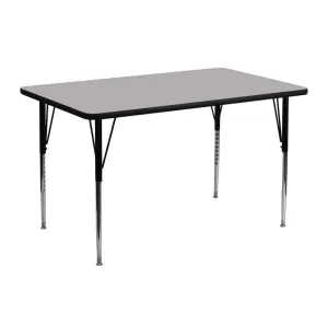 Sydney 24''W x 48''L Rectangular Thermal Laminate Activity Table - Standard Height Adjustable Legs