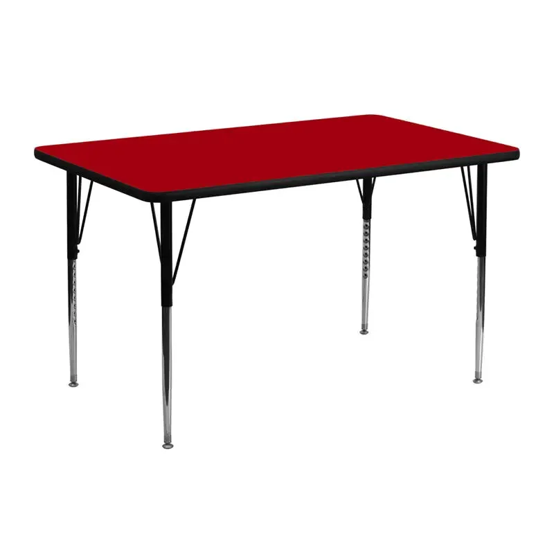 Sydney 24''W x 48''L Rectangular Thermal Laminate Activity Table - Standard Height Adjustable Legs