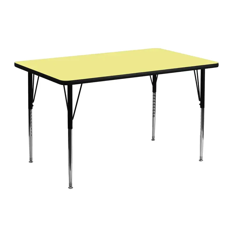 Sydney 24''W x 48''L Rectangular Thermal Laminate Activity Table - Standard Height Adjustable Legs