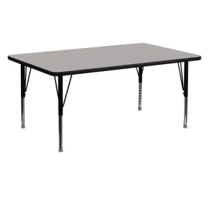 Sydney 24''W x 60''L Rectangular HP Laminate Activity Table - Height Adjustable Short Legs