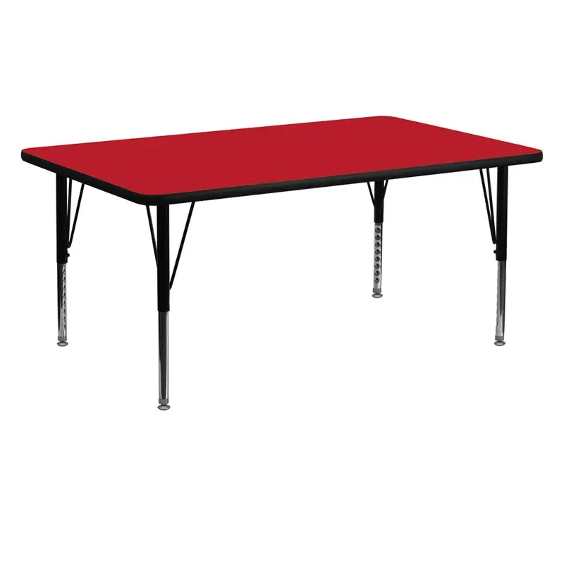 Sydney 24''W x 60''L Rectangular HP Laminate Activity Table - Height Adjustable Short Legs