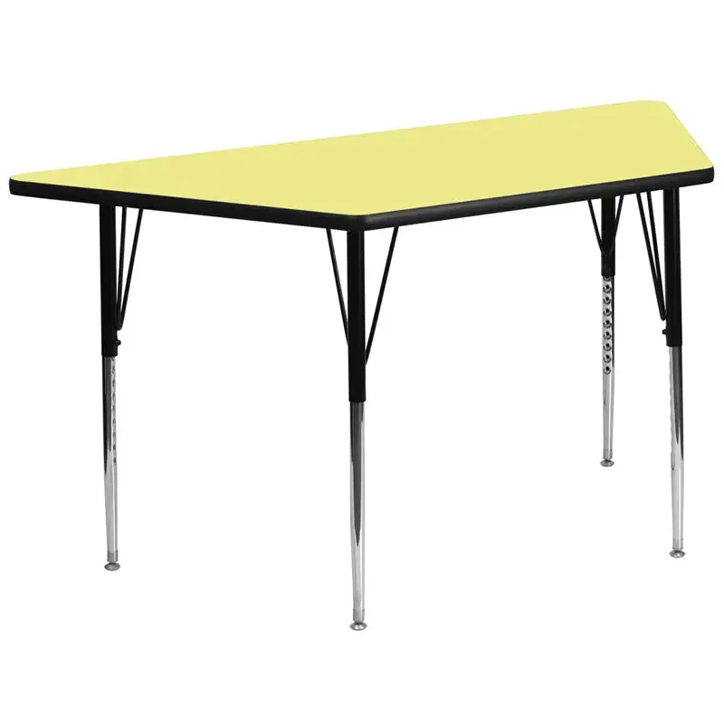 Sydney 29''W x 57''L Trapezoid Thermal Laminate Activity Table - Standard Height Adjustable Legs