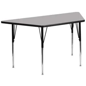 Sydney 29''W x 57''L Trapezoid Thermal Laminate Activity Table - Standard Height Adjustable Legs